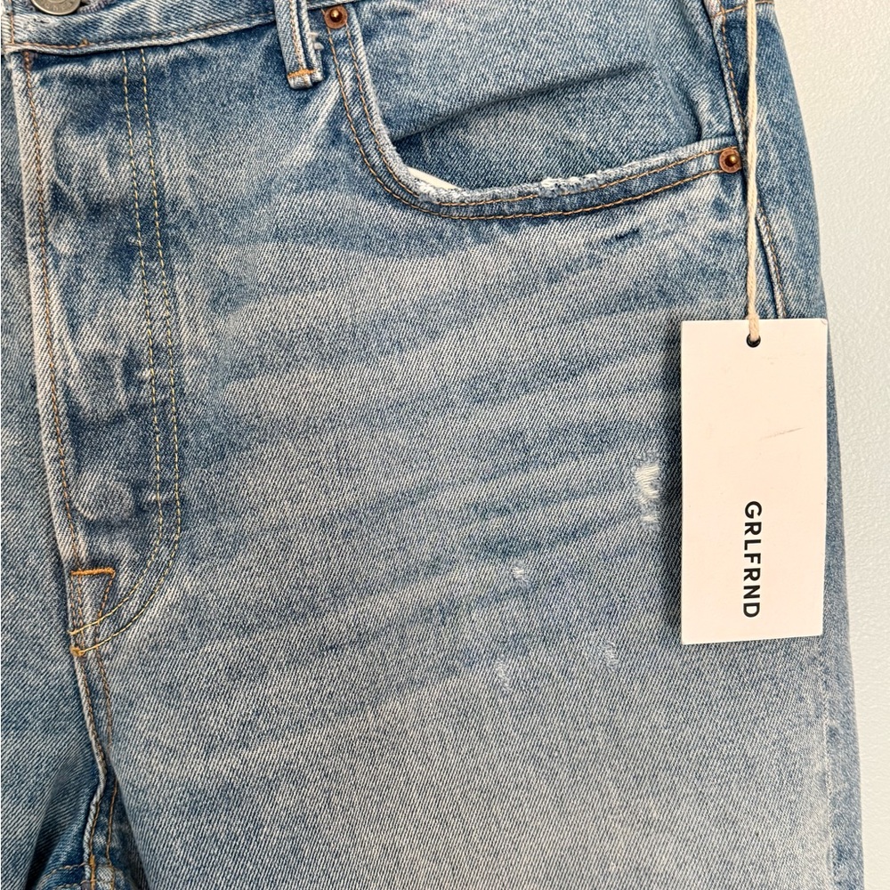 Grlfrnd Karolina Distressed High Rise Jeans in A Liitle More Love Wash 32 NWT - Picture 6 of 11